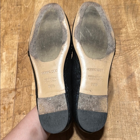 Black Leather Penny Loafers with Flat Sole - Picture 4 of 4